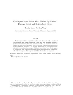 Can Superstitious Beliefs Affect Market Equilibrium? Personal