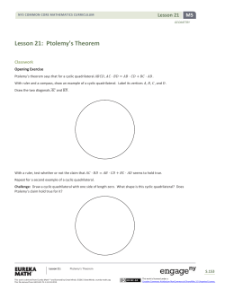 Geometry Module 5, Topic E, Lesson 21: Teacher Version