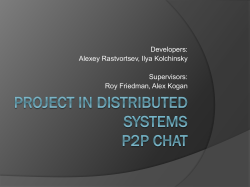 Project in Distributed Systems P2P Chat
