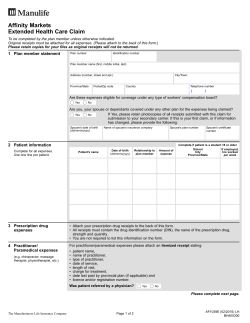 Affinity Markets Extended Health Care Claim