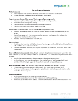 Survey Response Strategies Make it relevant. Help students