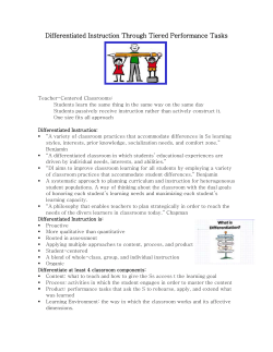 Differentiated Instruction Through Tiered