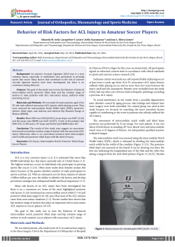 Behavior of Risk Factors for ACL Injury in Amateur Soccer Players
