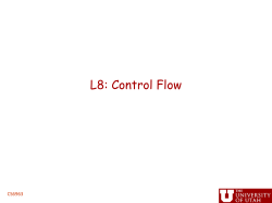 Control Flow  - University of Utah School of Computing