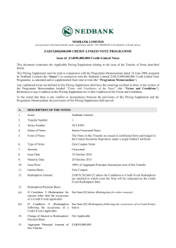 NCLNF01 R50mio 5y Anglo Zero Auction Settlement