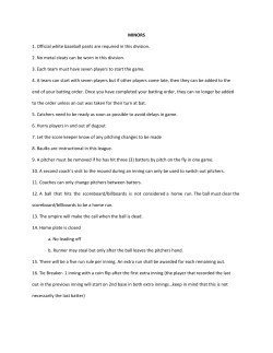 MINORS 1. Official white baseball pants are required