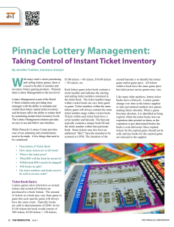 Pinnacle Lottery Management: Taking Control of Instant Ticket