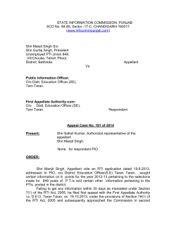 STATE INFORMATION COMMISSION, PUNJAB SCO No. 84