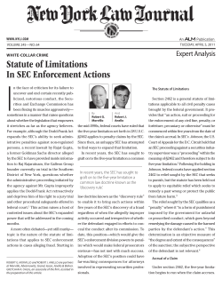 Statute of Limitations In SEC Enforcement Actions