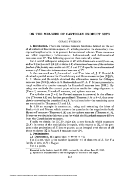 ON THE MEASURE OF CARTESIAN PRODUCT SETS