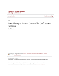 From Theory to Practice Order of the Coif Lecture