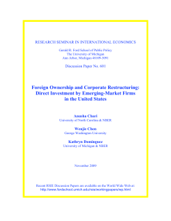 Foreign Ownership and Corporate Restructuring