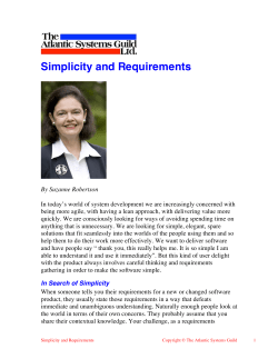 Simplicity and Requirements