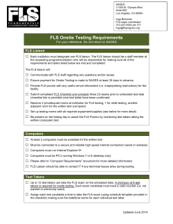FLS Onsite Testing Requirements