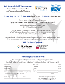 7th Annual Golf Tournament Team Registration Form