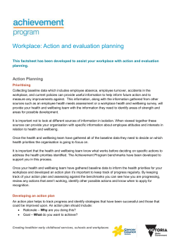 Action and Evaluation Plan: Template