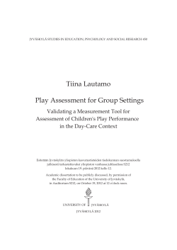 Play Assessment for Group Settings (PAGS): Validating a
