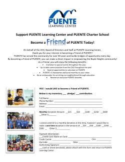 Friend of PUENTE Donation Form