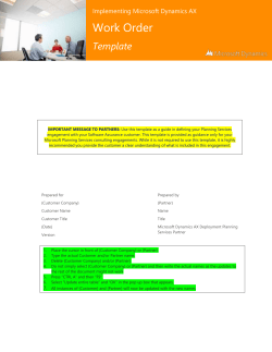 SOW: Implementing Microsoft Dynamics AX