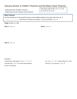 Rolle`s and Mean Value Theorem 3.2