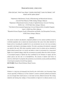 Phenol and its toxicity: A short review