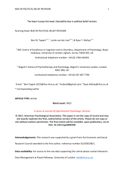 Desirability bias in political belief revision