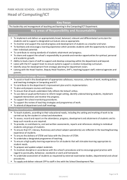 PARK HOUSE SCHOOL - JOB DESCRIPTION Head of Computing