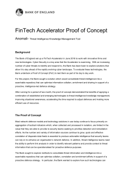 FinTech Accelerator Proof of Concept - Anomali