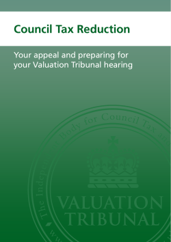Council Tax Reduction - Valuation Tribunal Service