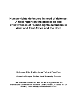 Human-rights defenders in need of defense: A field report on the