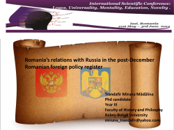 Romania`s relations with Russia in the post