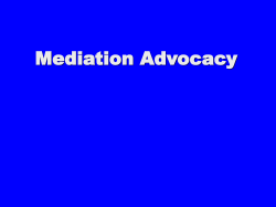 Mediation Advocacy
