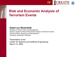 Risk and Economic Analysis of Terrorism Events