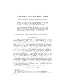 A regularity lemma and twins in words
