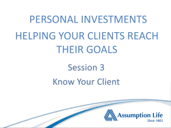 Personal Investments - Know Your Client