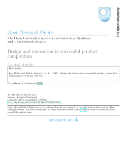Design and innovation in successful product competition