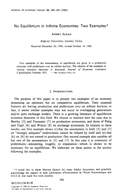 No Equilibrium in Infinite Economies: Two Examples*