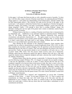 In Defense of Kantian Moral Theory Nader Shoaibi