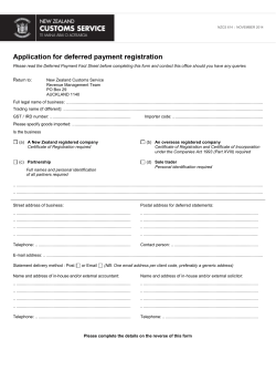 Application for deferred payment registration