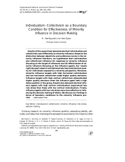 Organizational Behavior and Human Decision