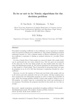 To be or not to be Yutsis: algorithms for the decision problem