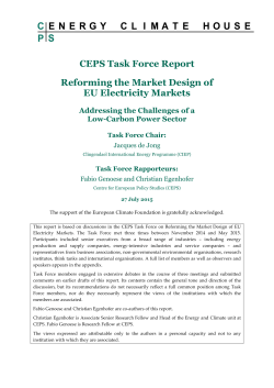 CEPS Task Force Report Reforming the Market Design of EU