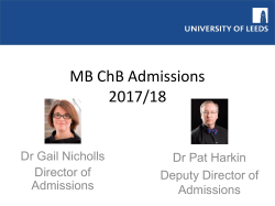 MB ChB Admissions - Faculty of Medicine and Health