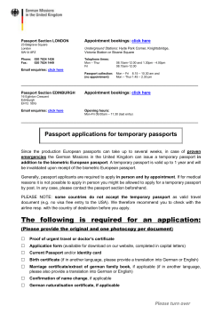 The following is required for an application: