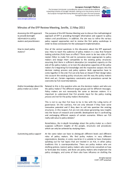SESTI working paper - European Foresight Platform
