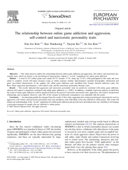 The relationship between online game addiction and aggression