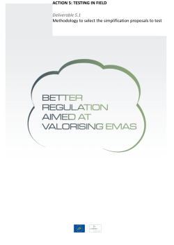 Methodology to select the simplification proposals