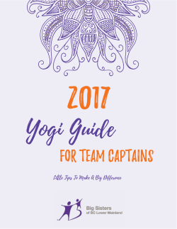 For TEAM CAPTAINS - Big Sisters Of BC Lower Mainland