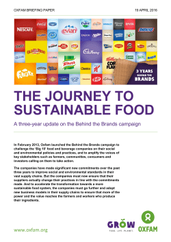The Journey to Sustainable Food