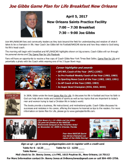 Joe Gibbs Game Plan for Life Breakfast New Orleans